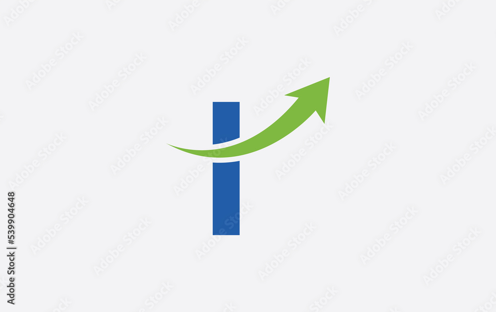 Growth arrow icon and financial circle logo design with the letters and alphabets Growth arrow icon and financial circle logo design with the letters and alphabets