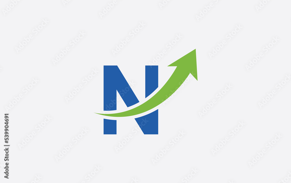 Growth arrow icon and financial circle logo design with the letters and alphabets Growth arrow icon and financial circle logo design with the letters and alphabets