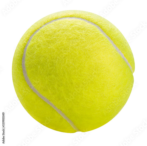 Foto Tennis ball isolated on white background, Yellow Tennis ball sports equipment on white white PNG File
