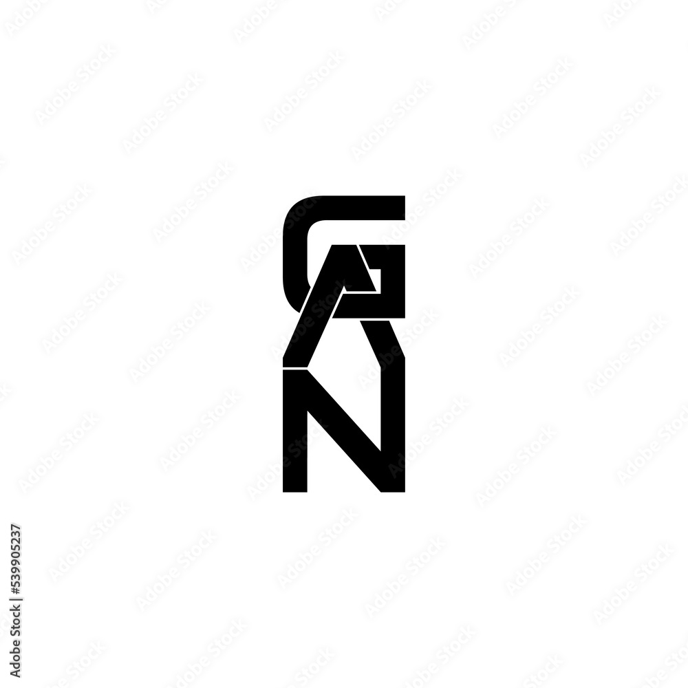 gan lettering initial monogram logo design gan lettering initial monogram logo design