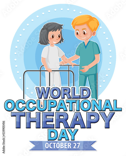 World occupational therapy day text banner design
