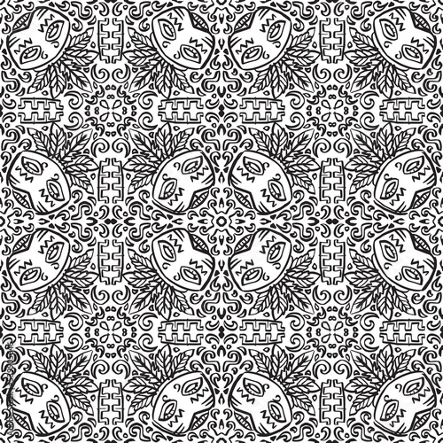 Ethnic seamless pattern. Tribal style African mask.