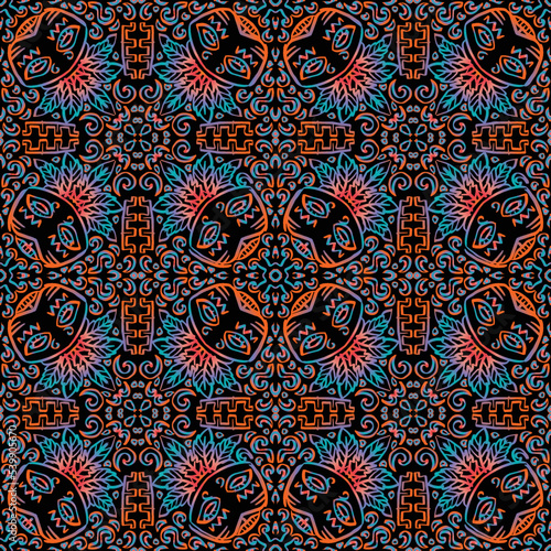 Ethnic seamless pattern. Tribal style African mask.