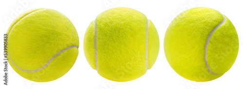 Fotografia Tennis ball isolated on white background, Yellow Tennis ball sports equipment on white white PNG File