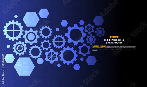 Hexagonal Gear Technology Abstract Vector