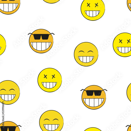 vector seamless pattern cool and funny emoticons