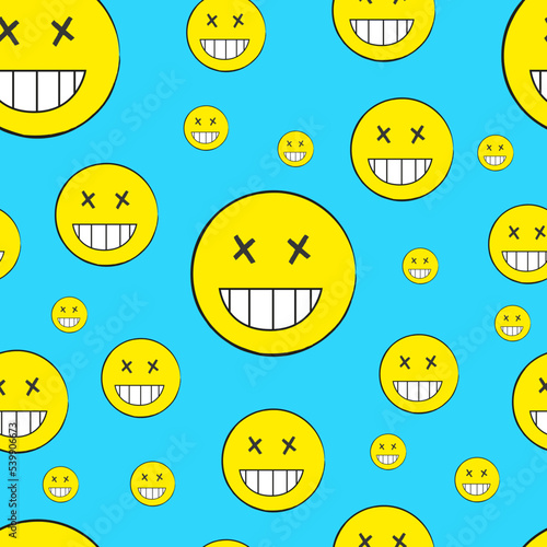 vector seamless pattern cool and funny emoticons
