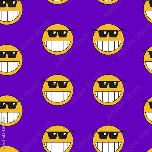 vector seamless pattern cool and funny emoticons