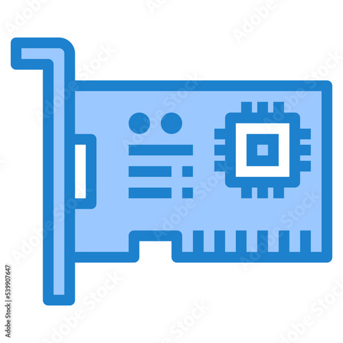 Network Card blue style icon