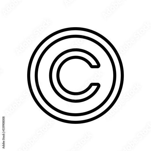 Black line icon for cc letter