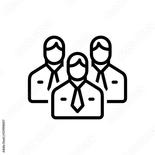 Black line icon for managers