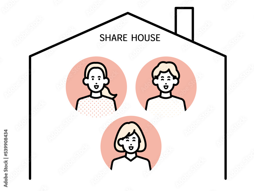 Obraz premium シェアハウスのイラスト