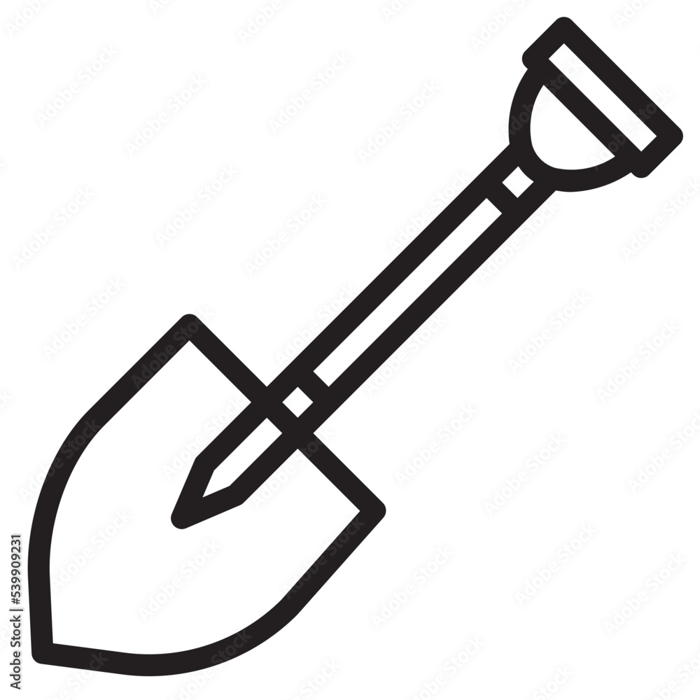 Shovel outline style icon Shovel outline style icon
