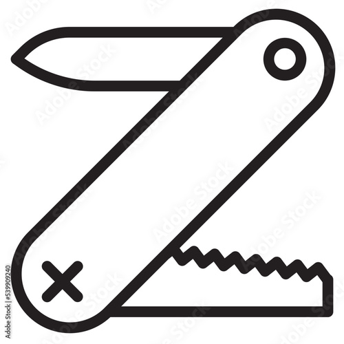 Utility knife outline style icon