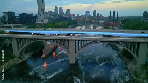 35W Bridge Minneapolis, MN Drone Shot 3 photo