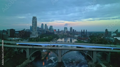 35W Bridge Minneapolis, MN Drone Shot 2 photo