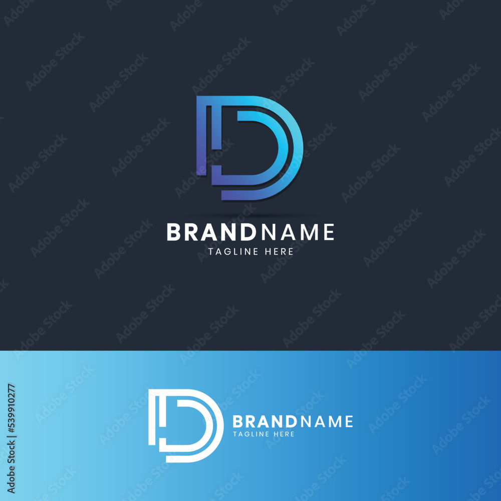Fototapeta premium Letter D logo icon design template elements.