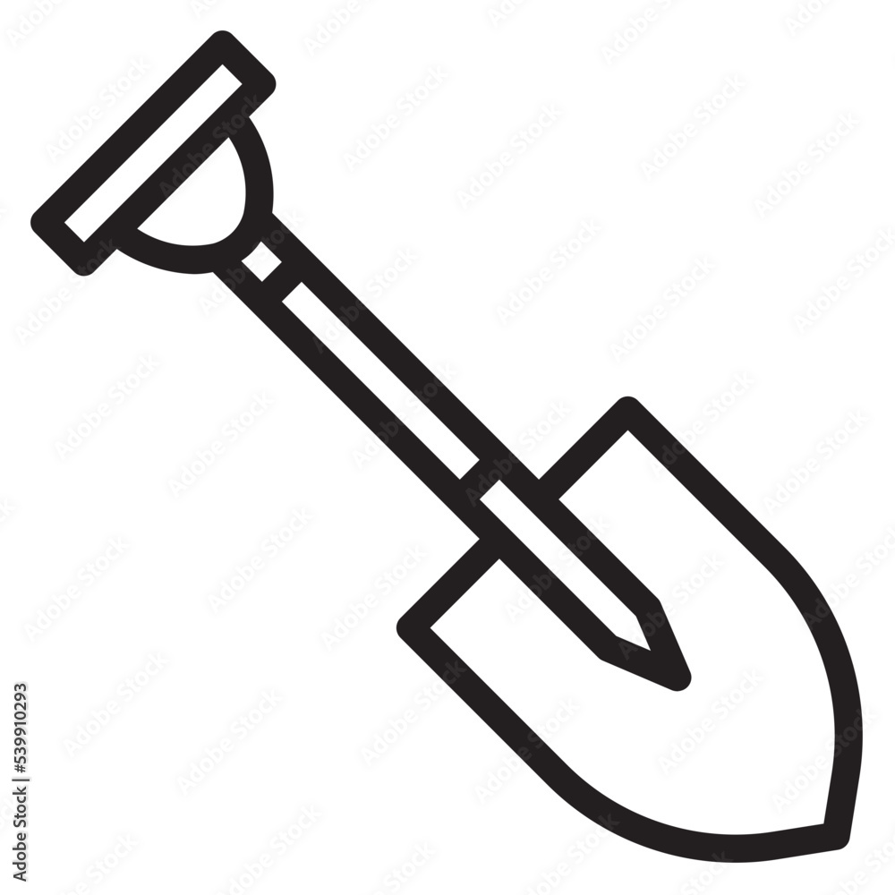 Shovel outline style icon Shovel outline style icon