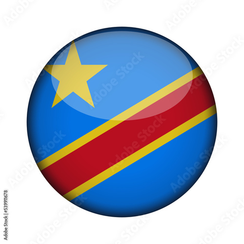 Free Download congo democratic republic Flag in glossy round button of icon. National concept sign. Independence Day. isolated on transparent background. - GFXLoad