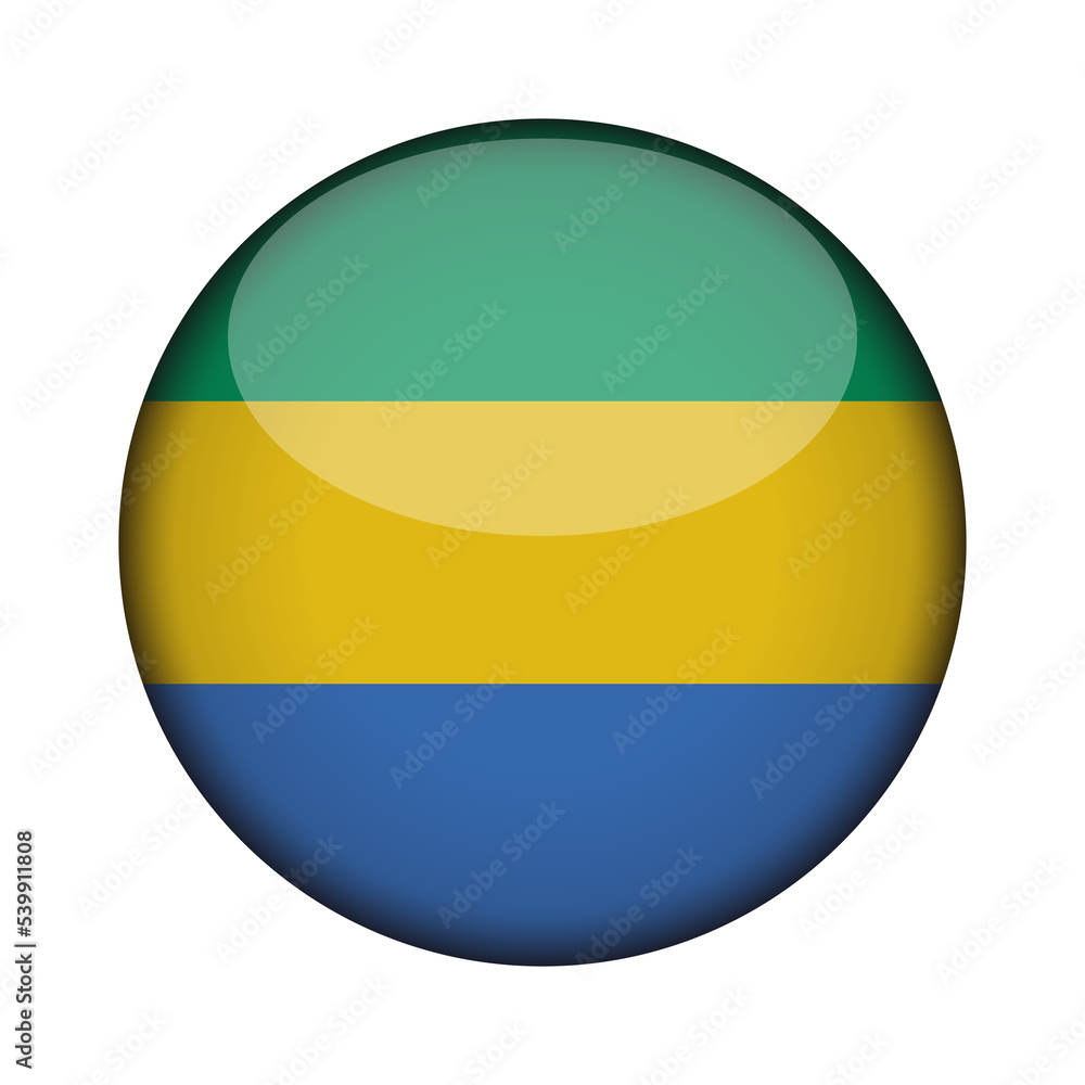 gabon Flag in glossy round button of icon. National concept sign. Independence Day. isolated on transparent background. gabon Flag in glossy round button of icon. National concept sign. Independence Day. isolated on transparent background.