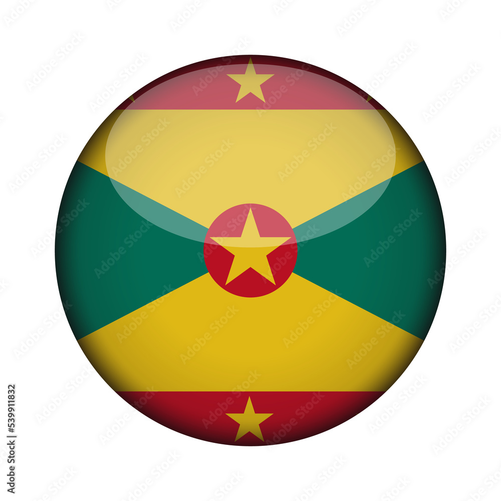 grenada Flag in glossy round button of icon. National concept sign. Independence Day. isolated on transparent background. grenada Flag in glossy round button of icon. National concept sign. Independence Day. isolated on transparent background.