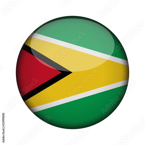 Free Download guyana Flag in glossy round button of icon. National concept sign. Independence Day. isolated on transparent background. - GFXLoad