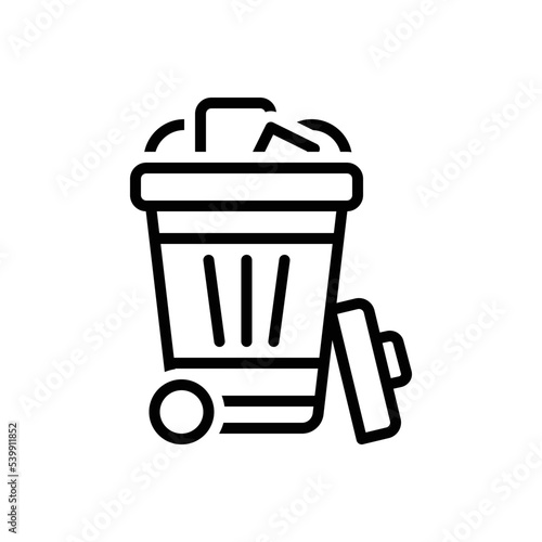 Black line icon for disposal