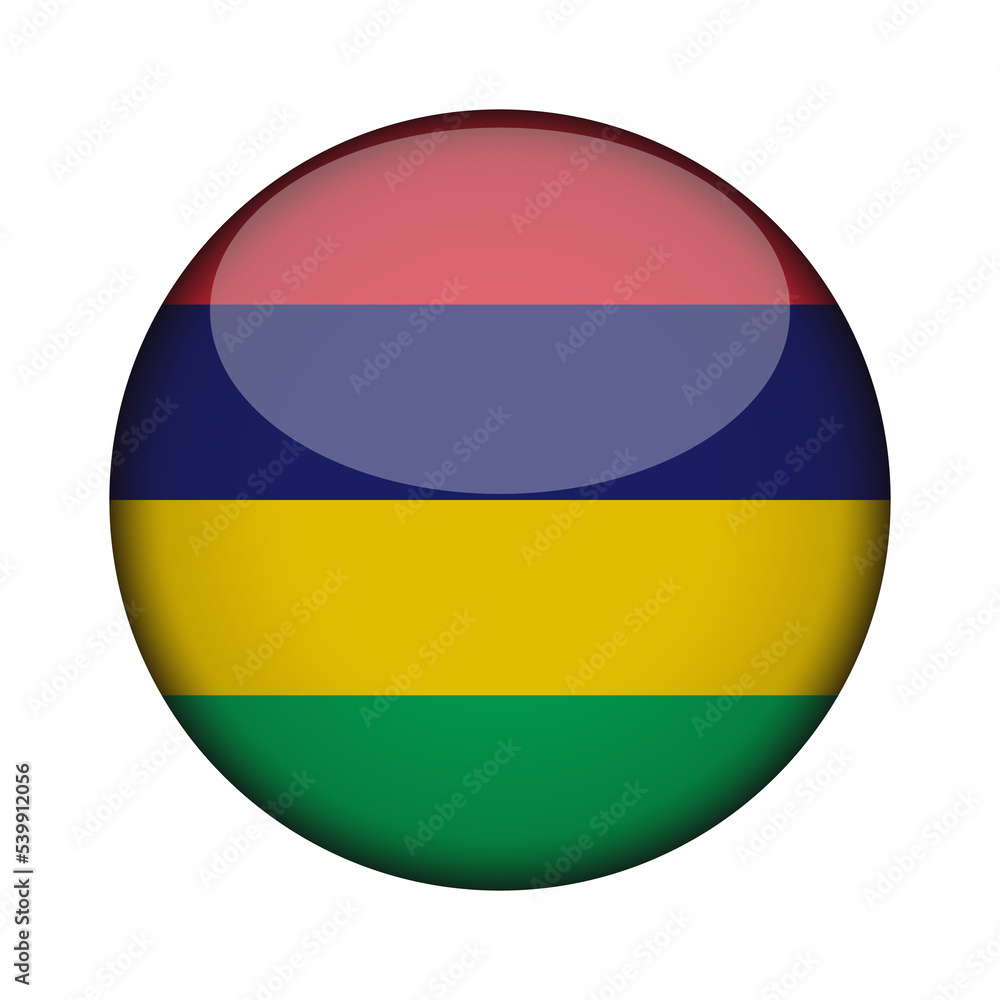 mauritius Flag in glossy round button of icon. National concept sign. Independence Day. isolated on transparent background. mauritius Flag in glossy round button of icon. National concept sign. Independence Day. isolated on transparent background.