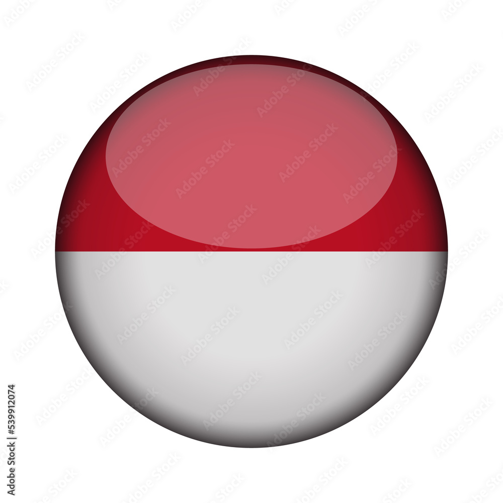 monaco Flag in glossy round button of icon. National concept sign. Independence Day. isolated on transparent background. monaco Flag in glossy round button of icon. National concept sign. Independence Day. isolated on transparent background.