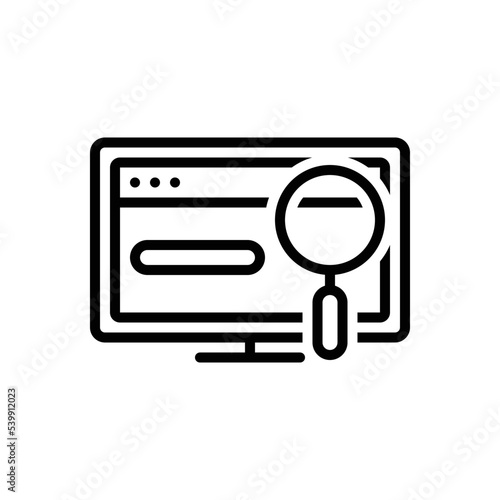 Black line icon for browse