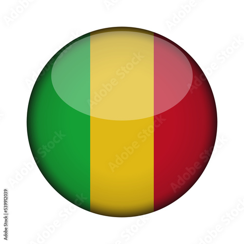 Free Download mali Flag in glossy round button of icon. National concept sign. Independence Day. isolated on transparent background. - GFXLoad