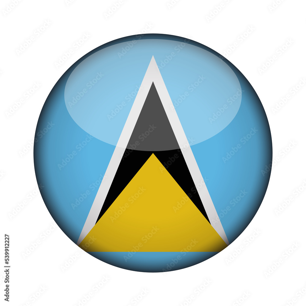 saint lucia Flag in glossy round button of icon. National concept sign. Independence Day. isolated on transparent background. saint lucia Flag in glossy round button of icon. National concept sign. Independence Day. isolated on transparent background.