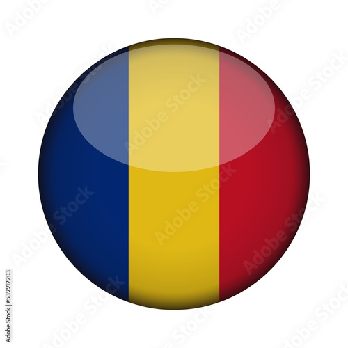 Free Download romania Flag in glossy round button of icon. National concept sign. Independence Day. isolated on transparent background. - GFXLoad