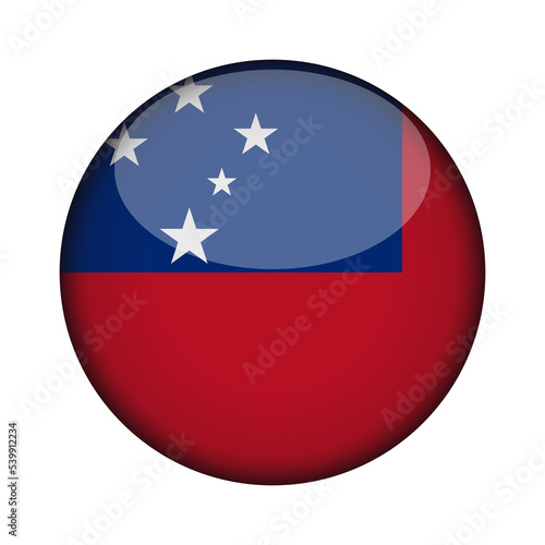 Free Download samoa Flag in glossy round button of icon. National concept sign. Independence Day. isolated on transparent background. - GFXLoad