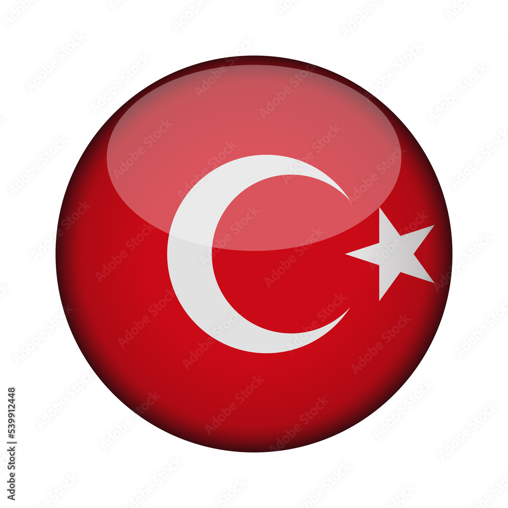 turkey Flag in glossy round button of icon. National concept sign. Independence Day. isolated on transparent background. turkey Flag in glossy round button of icon. National concept sign. Independence Day. isolated on transparent background.