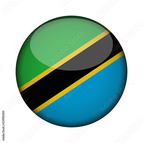 Free Download tanzania Flag in glossy round button of icon. National concept sign. Independence Day. isolated on transparent background. - GFXLoad