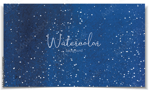 Watercolor background with star dust. Space blue background. Hand drawn wallpaper for design  cover  invitation 