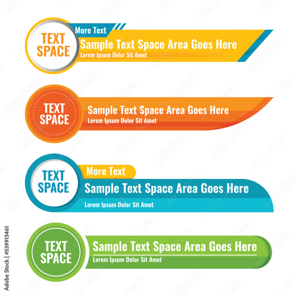 Set collection vector of Broadcast News Lower Thirds Template layout design.  Suitable for Headline news titles, Sports games on television, Video, and media channel.