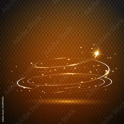 Golden light abstract whirl effect
