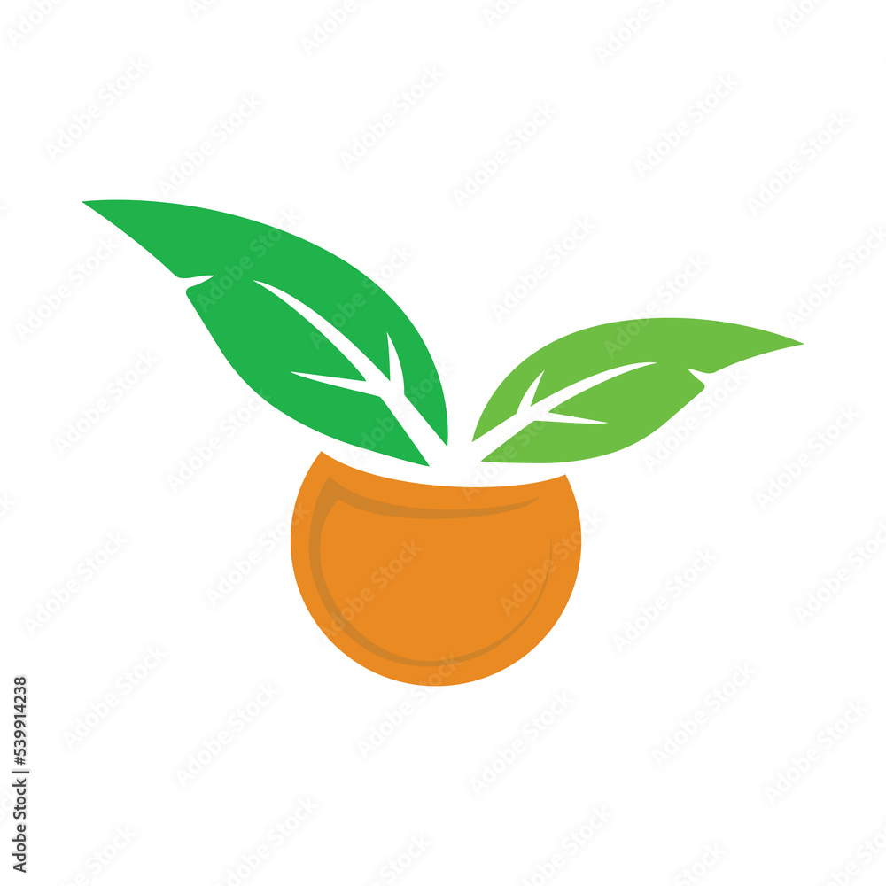 leaves in a simple flowerpot vector for additional plant variety on social media leaves in a simple flowerpot vector for additional plant variety on social media