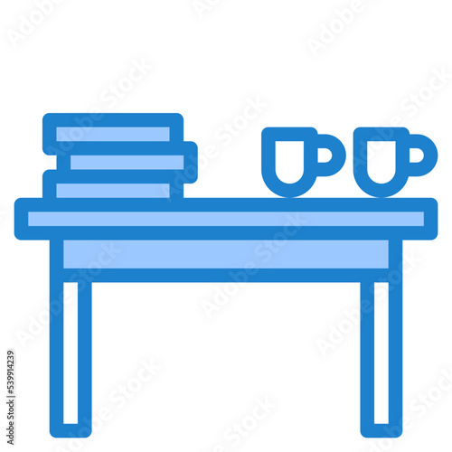 Coffeetable blue style icon