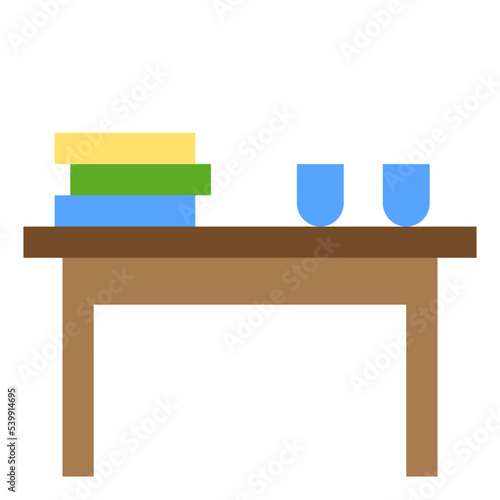 Coffeetable flat style icon