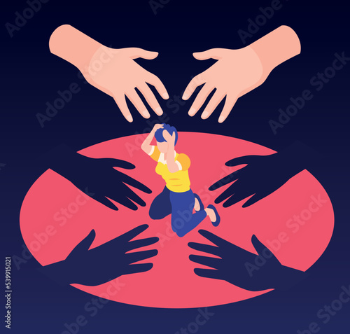 Sexual Harassment Isometric Concept