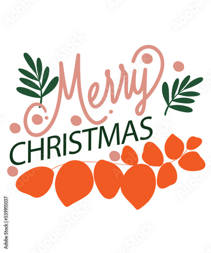 Merry Christmas illustration of an orange fruit
