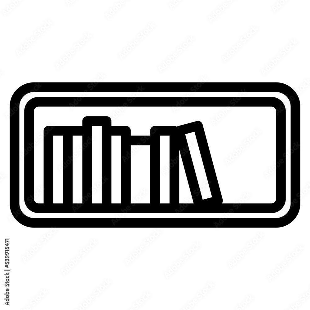 Book shelf outline style icon Book shelf outline style icon