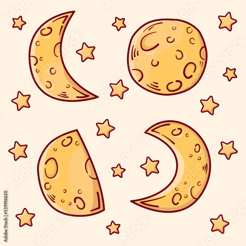 Space sky moon planet astronaut fly spaceship troops