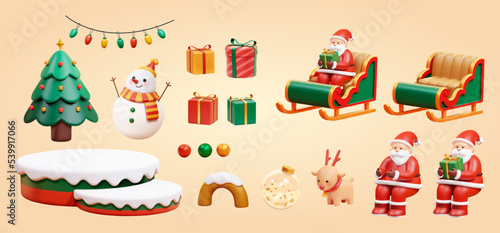 3d Christmas decoration set