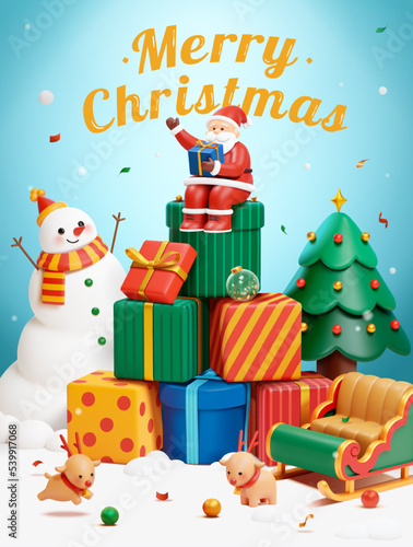 3d Christmas poster