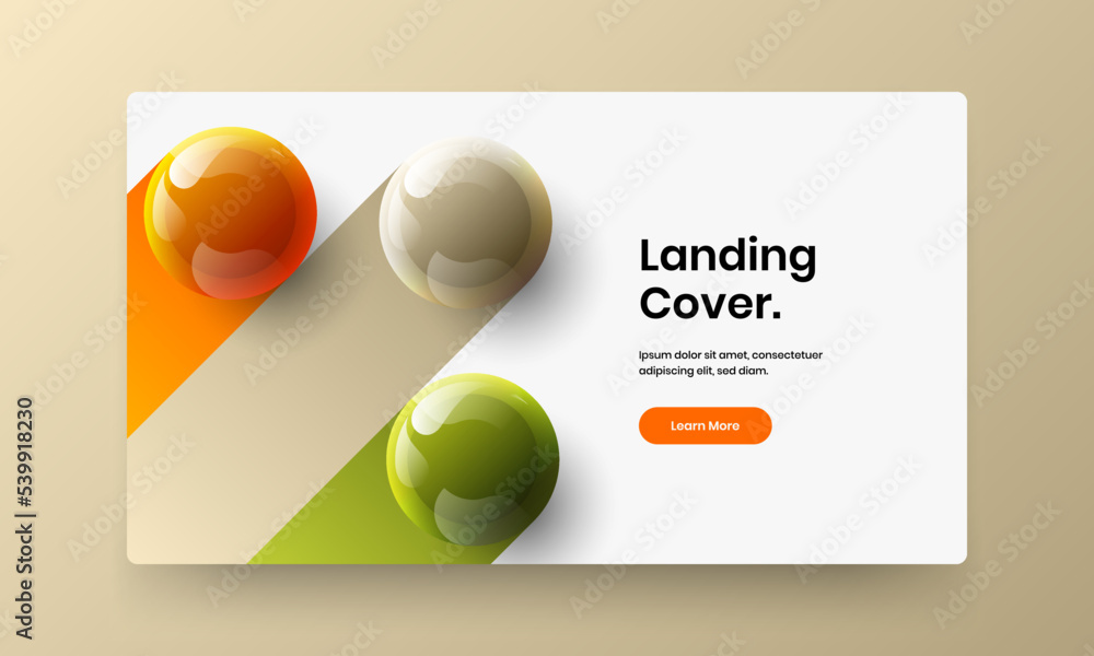 Fototapeta premium Vivid 3D spheres pamphlet layout. Original flyer vector design illustration.