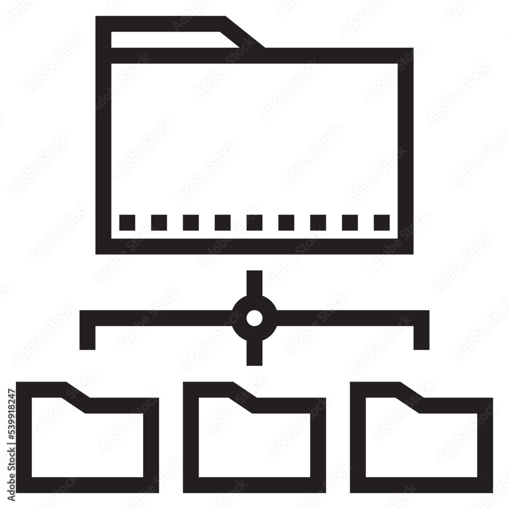 Network folder outline style icon Network folder outline style icon